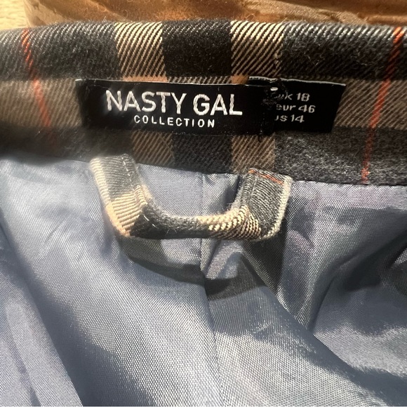 Nasty Gal Plaid Oversized Double-Breasted Blazer Jacket 14 - Picture 6 of 7